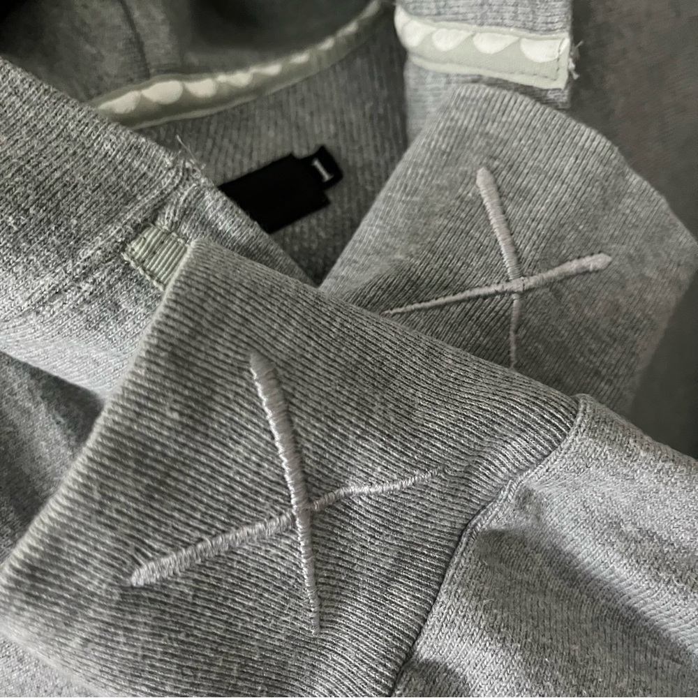 ORIGINAL FAKE sz 1 S Button Down Hoodie Chomper Gray KAWS Japan - Picture 6 of 12